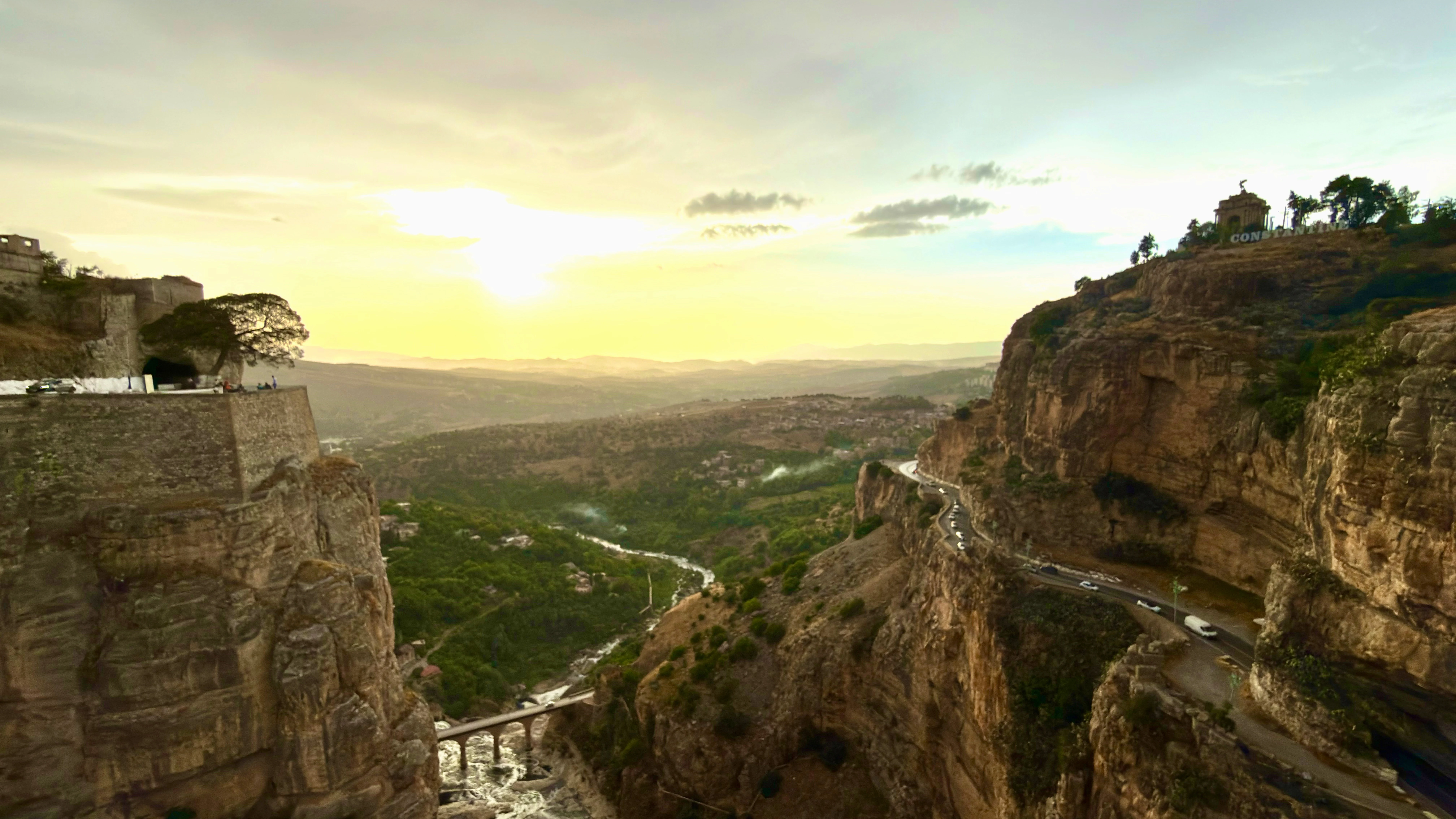 Sunset over the Rhumel gorges in Constantine, Algeria